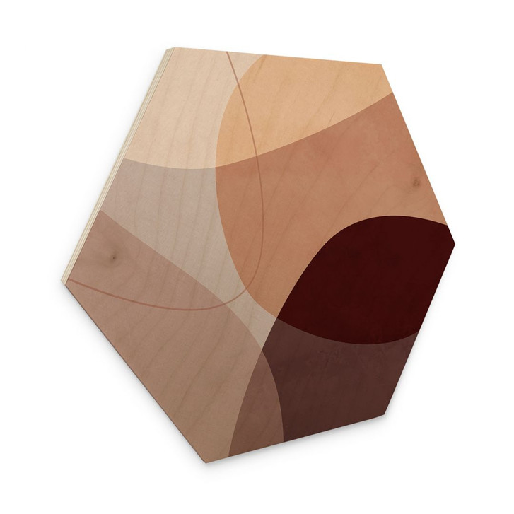 Holzbild Abstrakte Formen in warmen Erdtönen - Böhmer - WA400499