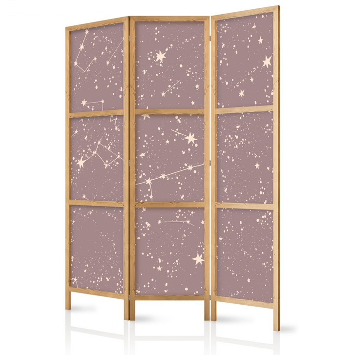 Japanischer Paravent, Raumteiler freistehend, Trennwand - Night Sky in Pastel Shades - WA455122