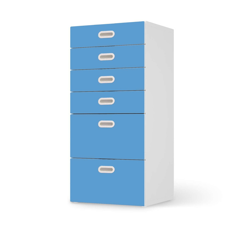 Klebefolie IKEA Stuva / Fritids Kommode - 6 Schubladen - Blau Light - CR110155