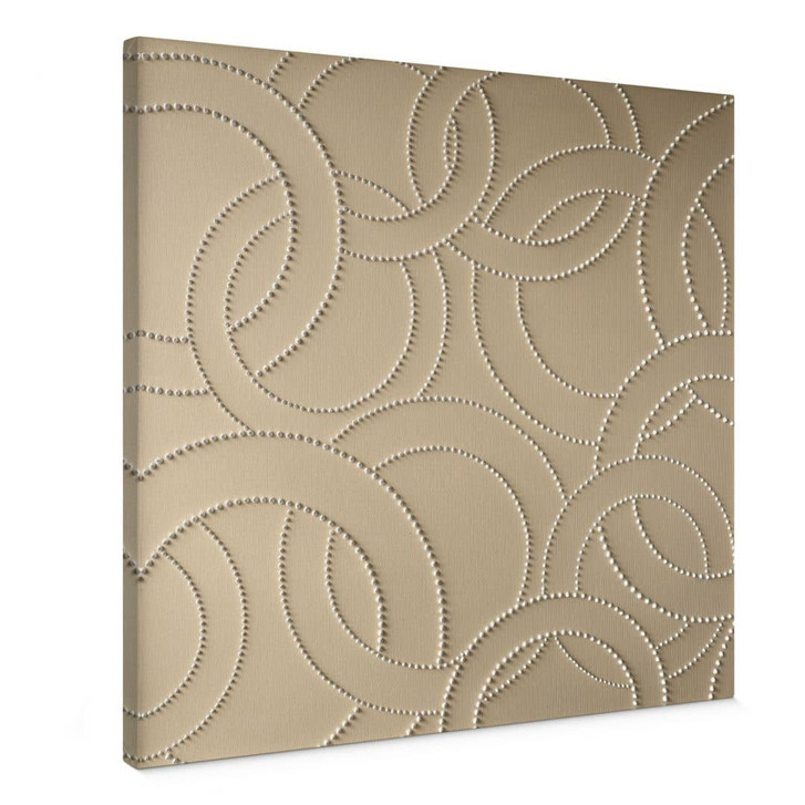Leinwandbild Abstrakte Ringe beige - Grande - Quadratisch - WA457076