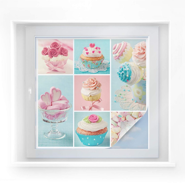 Sichtschutzfolie Cupcake Collage - quadratisch - WA174633