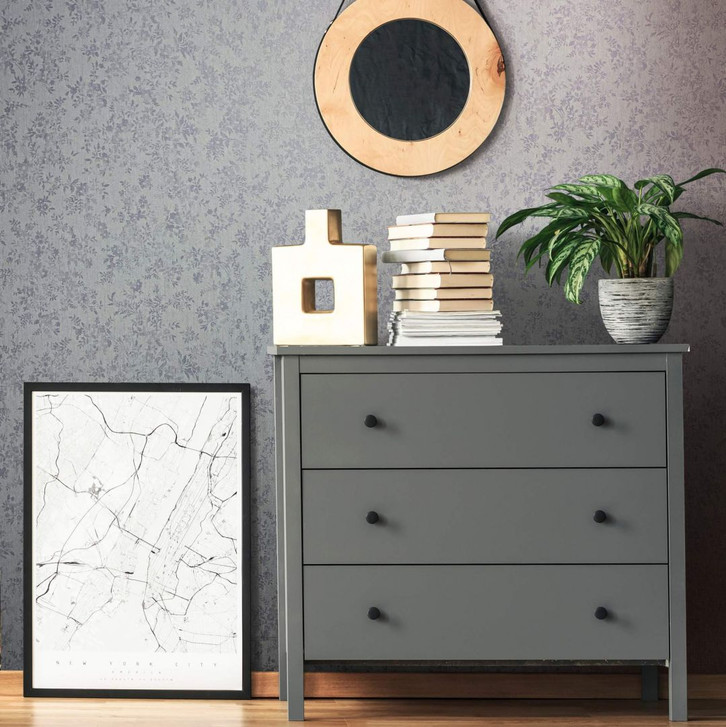 Vliestapete mit leicht opulentem Damaskmotiv blau Grafisch - WA451315