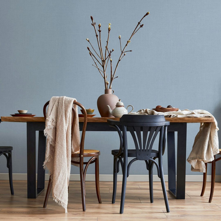 Vliestapete Textil, Struktur Uni Modern matt in Blau - WA497318