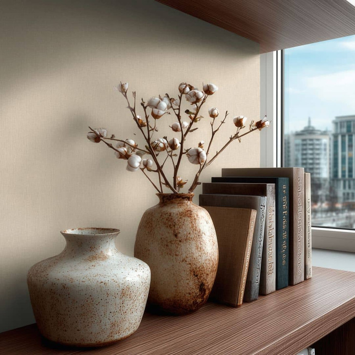 Vliestapete Uni Strukturtapete beige Unis Wohnzimmer Schlafzimmer Flur Küche Esszimmer Büro - WA492598