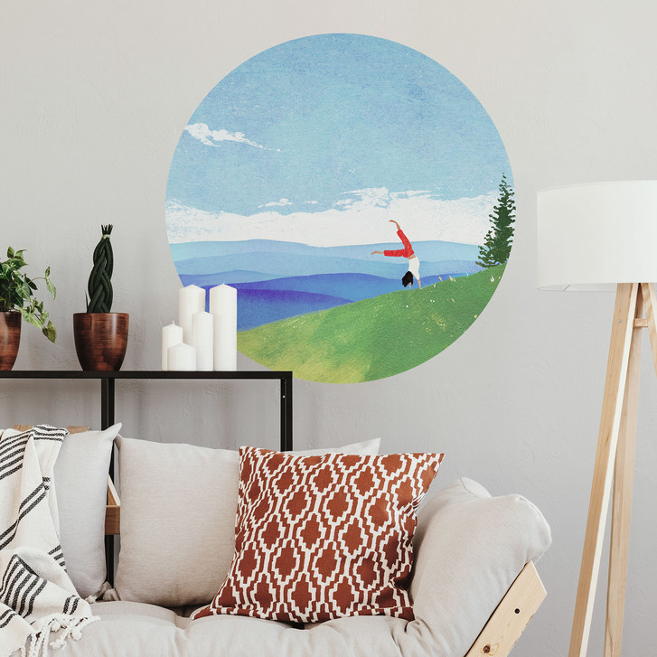 Wandtattoo Bergwiese mit Ausblick - Rivers - Rund - WA514605