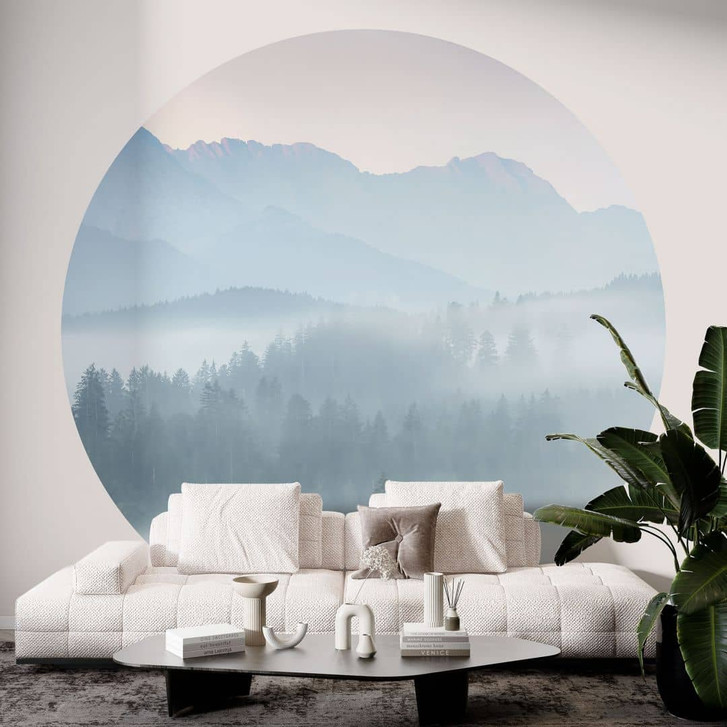Fototapete Neblige Waldlandschaft im Herbst - Eisenmann - Rund - Selbstklebend/Vlies - WA443635