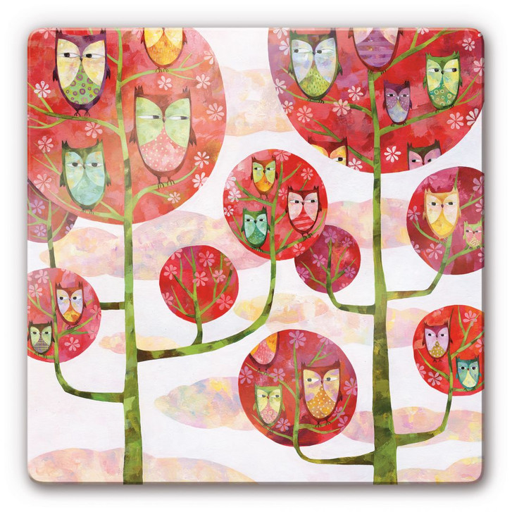 Glasbild Blanz - Eulen im Wald - WA120947