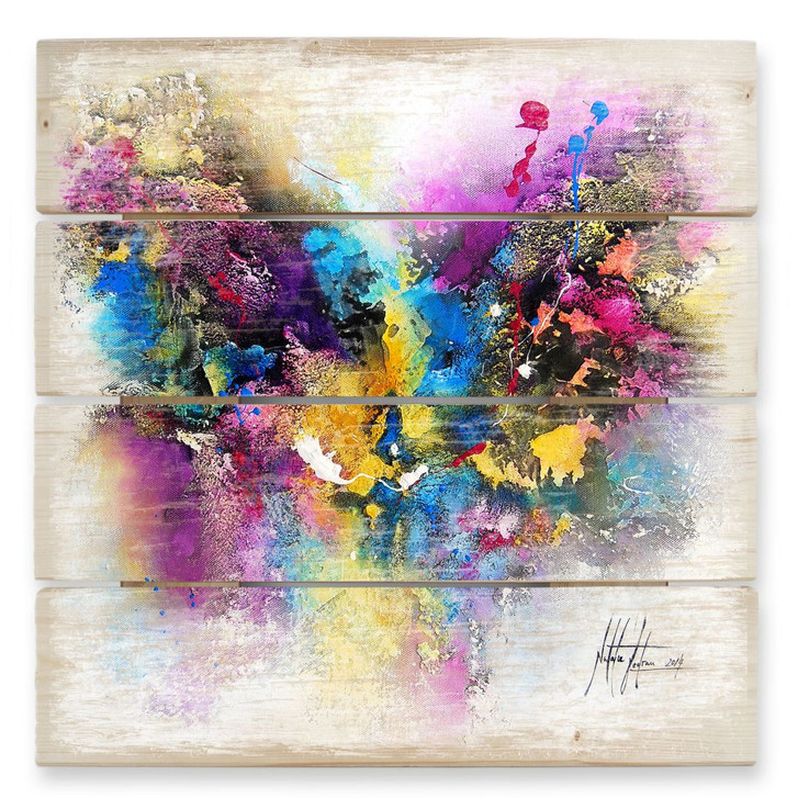 Holzbild Fedrau - Lilaliebe - 40 x 41.5 cm - WA132009