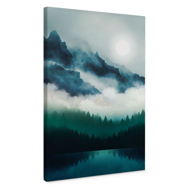 Leinwandbild Neblige Landschaft in der Nacht - SpaceFrog Designs - WA426794
