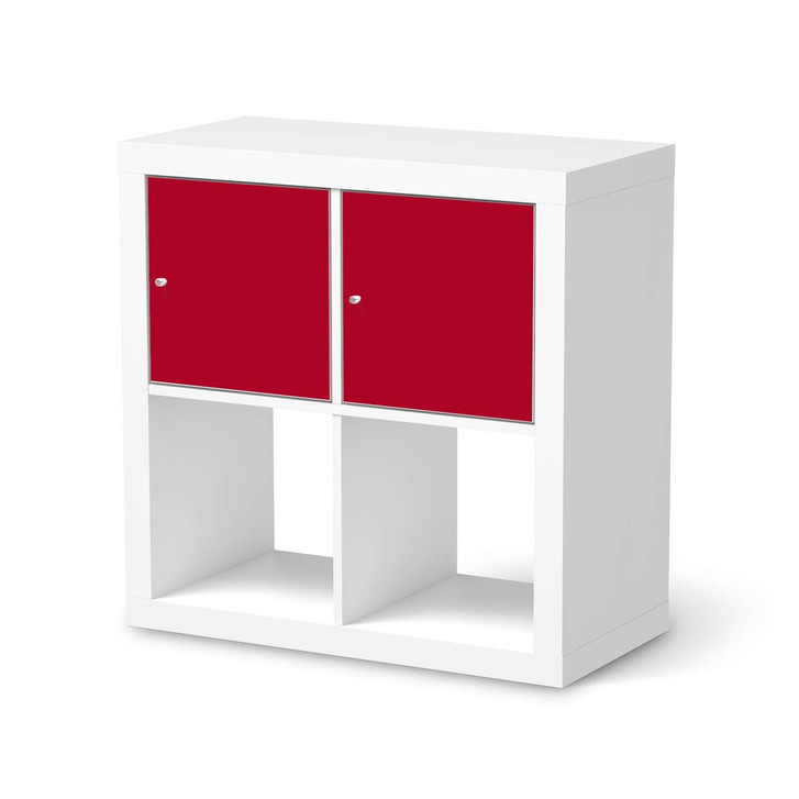 Möbel Klebefolie IKEA Expedit Regal 2 Türen (quer) - Rot Dark - CR113478