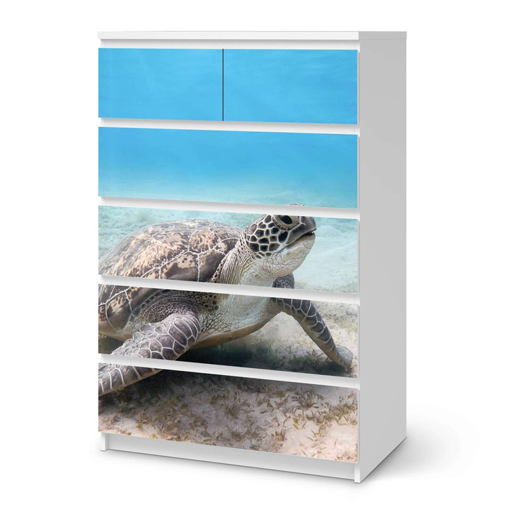 Möbel Klebefolie IKEA Malm Kommode 6 Schubladen (hoch) - Green Sea Turtle - CR113719