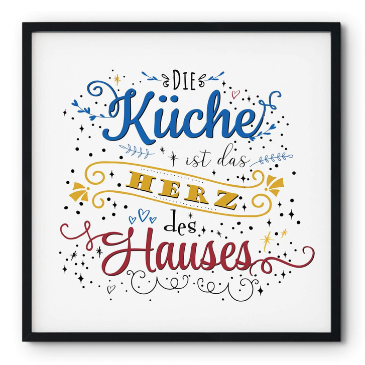 Poster Die Küche ist das Herz des Hauses - hell - Quadratisch - WA348742