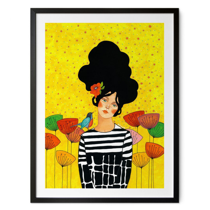 Poster Porträt Frau - Blumenmädchen im Sommergarten - Hülya - WA485940