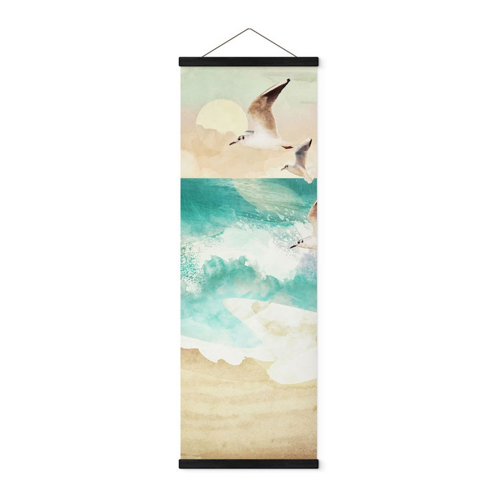 Stoffbild Möwen am Strand - SpaceFrog Designs - Panorama - WA412034