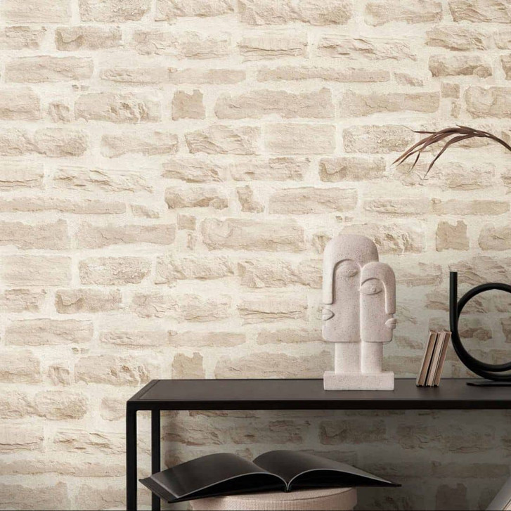 A.S. Création Vliestapete Wood and Stone Tapete in Steinoptik Naturstein beige, creme - WA102608