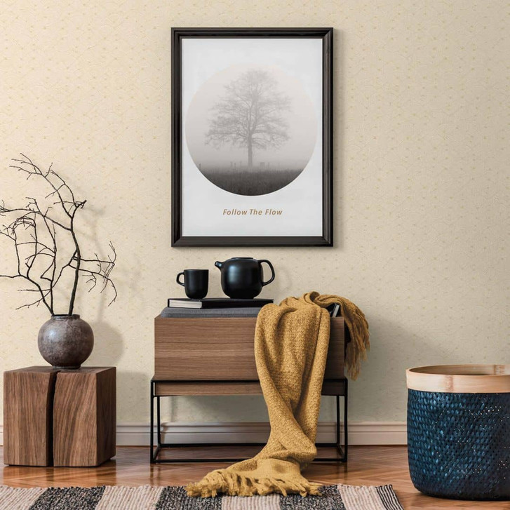 Beige Vliestapete Wellen Design Tapete Hellbeige Modern Schlafzimmer - WA395662