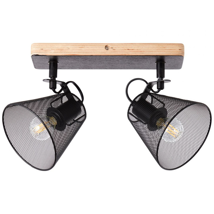 Deckenleuchte Tom, schwarz, 36.8 x 20 cm, Holz Deckenspots, dimmbar - WA439050