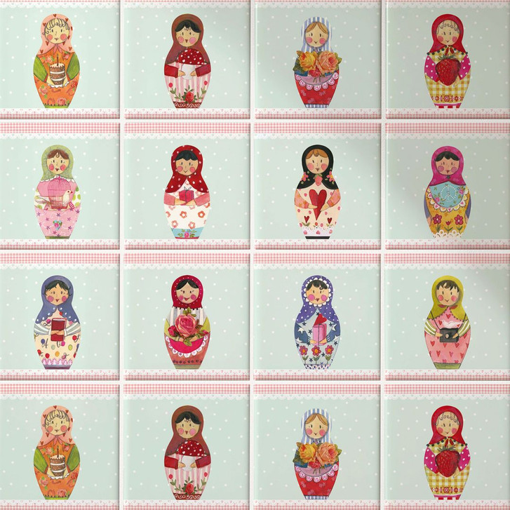 Fliesenaufkleber Leffler - Matroschka - 12er Set - WA423525