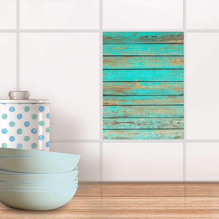 Fliesensticker - Wooden Aqua - CR105137