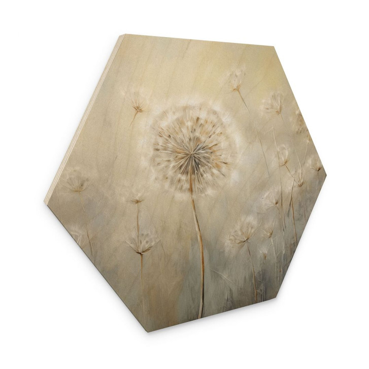 Hexagon Holzbild Pusteblumen-Traum im Frühling - Paksoylu - WA425070