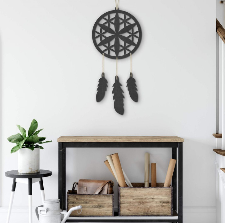 MDF - Holzdeko - Traumfänger Blume (4-teilig) - WA336132