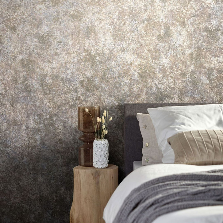 Vliestapete in Betonoptik und leichtem Stein Look braun, rot Struktur - WA446481