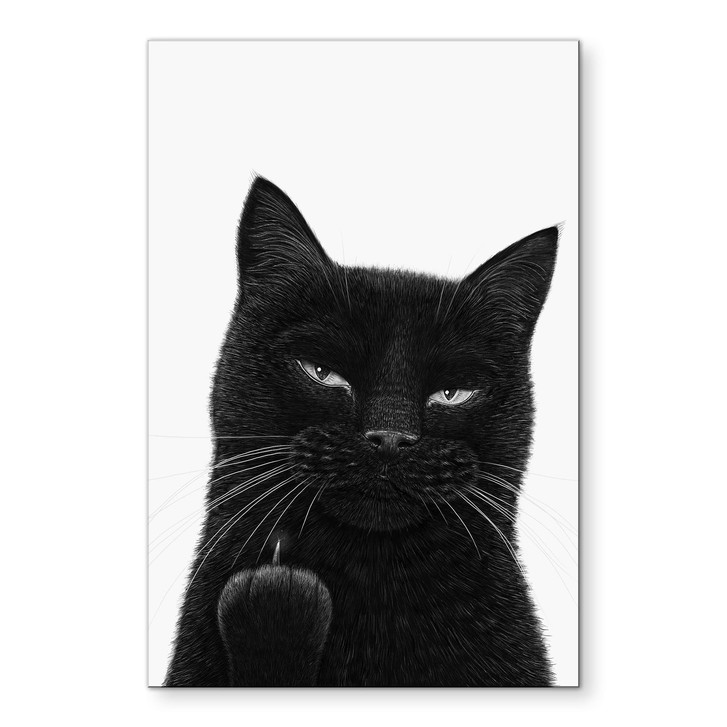 Wandbild Freche schwarze Katze - Korenkova - Alu-Dibond - WA517083
