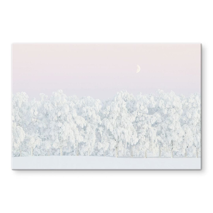 Acrylglasbild Verschneiter Winterwald mit Mond - EMELIEmaria - WA490813