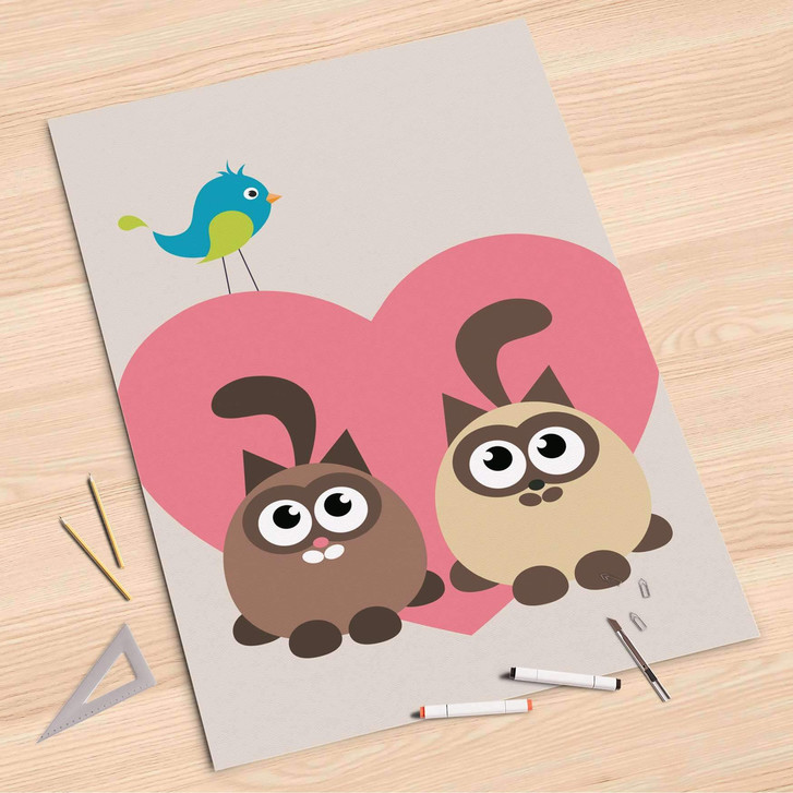 Folienbogen (80x120cm) - Cats Heart - CR107288