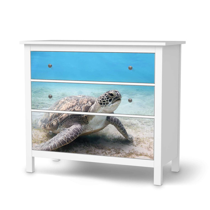 Möbelfolie IKEA Hemnes Kommode 3 Schubladen - Green Sea Turtle - CR114734