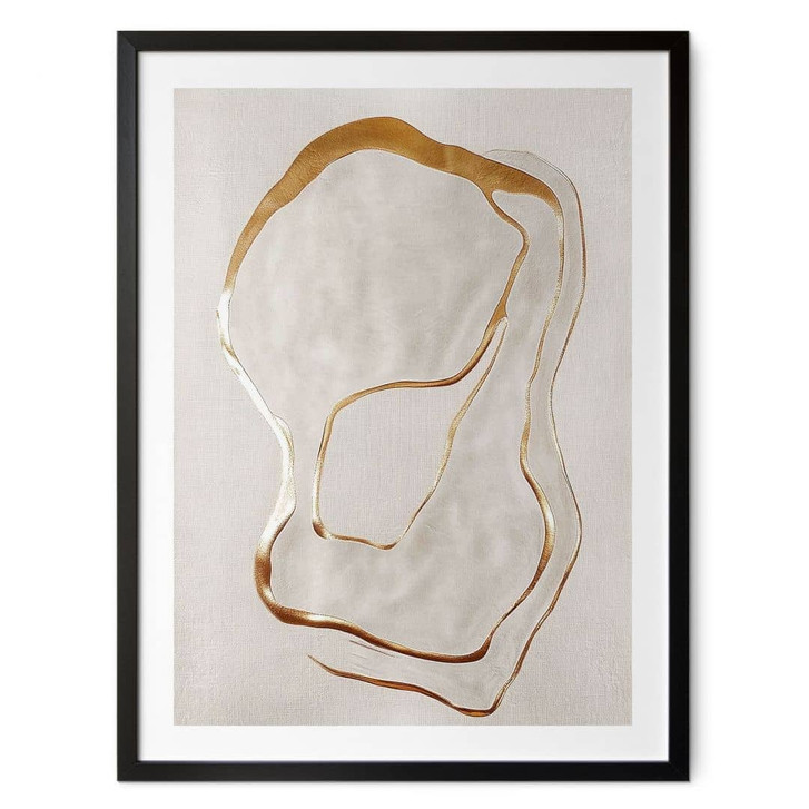 Poster Abstrakte Line Art in Gold und Beige - Alma - WA498159