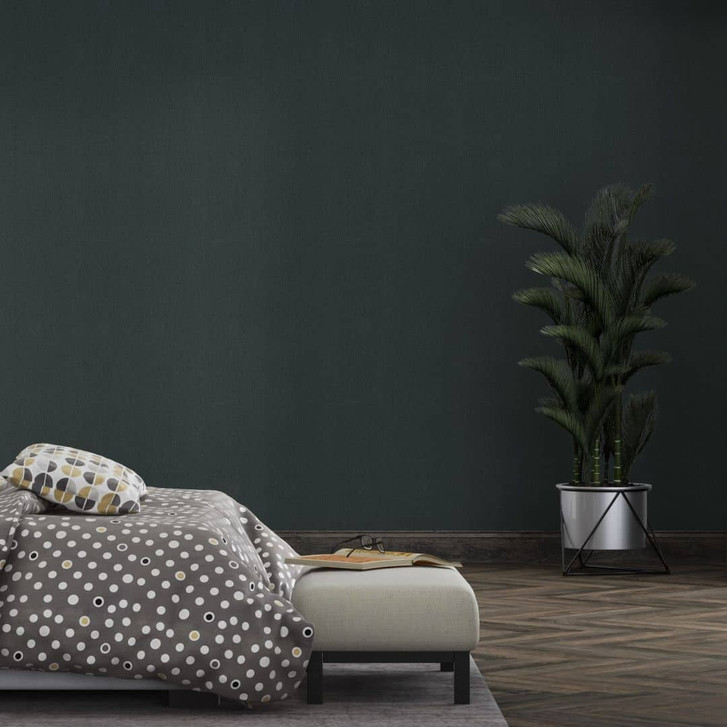 Vliestapete in textiler Struktur schwarz Uni - WA451291