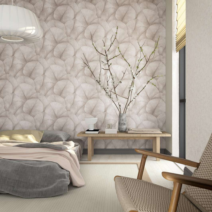 Vliestapete mit grossem Blattmotiv rosa Floral - WA445121