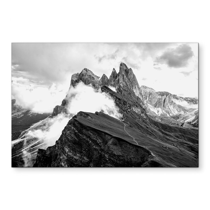 Wandbild Blick auf die Alpen - Berglandschaft der Dolomiten - Alu-Dibond - WA431556