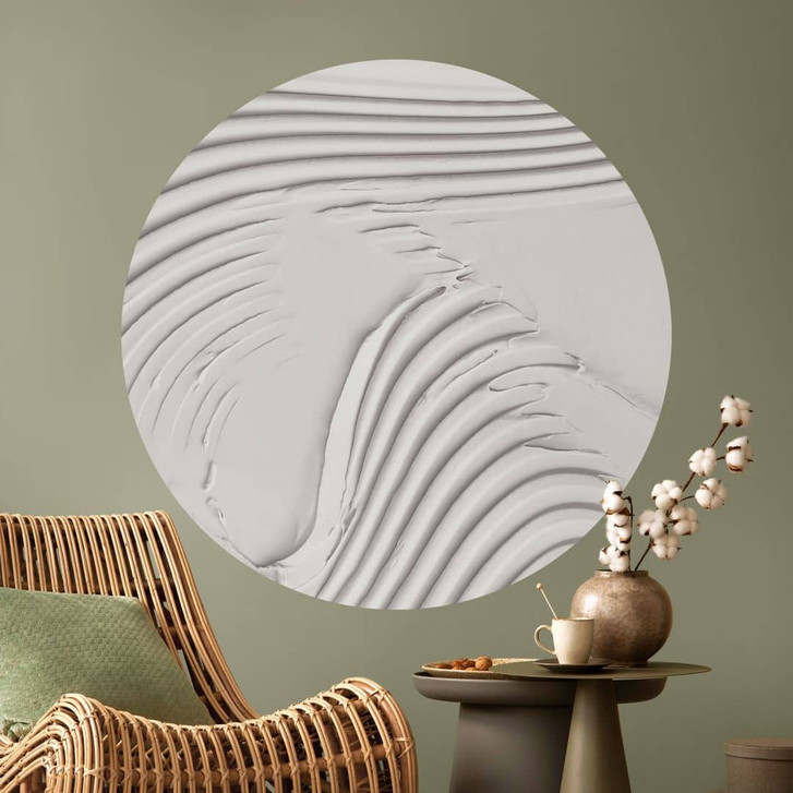 Wandtattoo Sanfte Strukturen in Beige - Pictufy Studio - Rund - WA436547