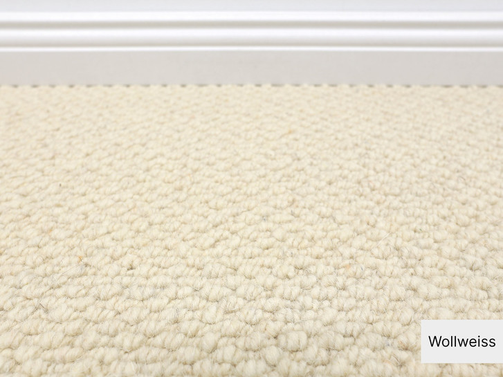 Bern Schlingen Teppichboden Meterware in Wollweiss - TS503636