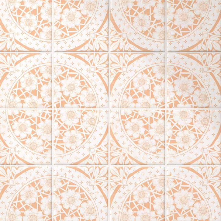 Fliesenaufkleber Fliesensticker Viktorianische Blüten pfirsich - 12er Set - WA398167