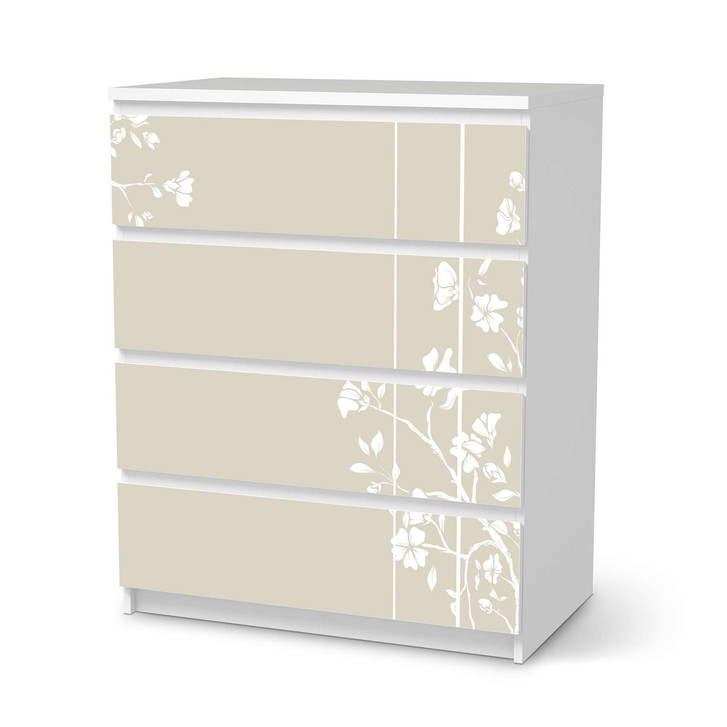 Folie IKEA Malm Kommode 4 Schubladen - Florals Plain 3 - CR105597