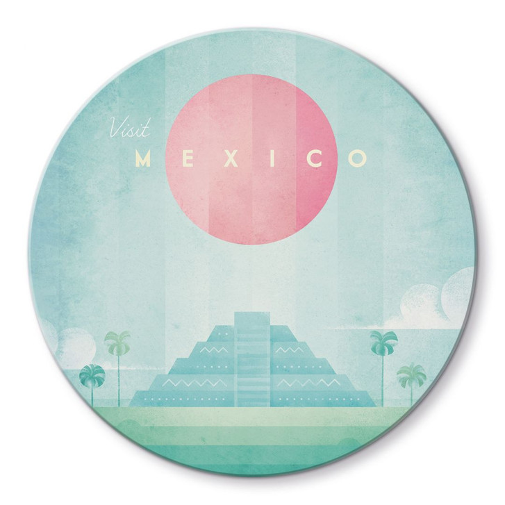 Glasbild Tempel von Kukulcán in Chichén Itzá - Rivers - Rund - WA424917