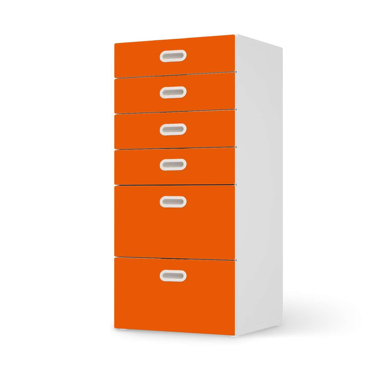 Klebefolie IKEA Stuva / Fritids Kommode - 6 Schubladen - Orange Dark - CR110216