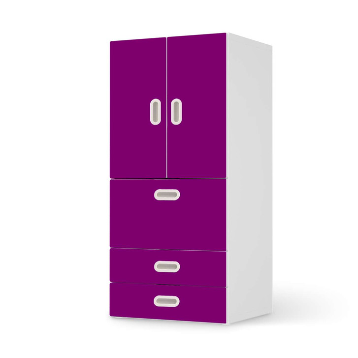Möbelfolie IKEA Stuva / Fritids - 3 Schubladen und 2 kleinen Türen - Flieder Dark - CR117566