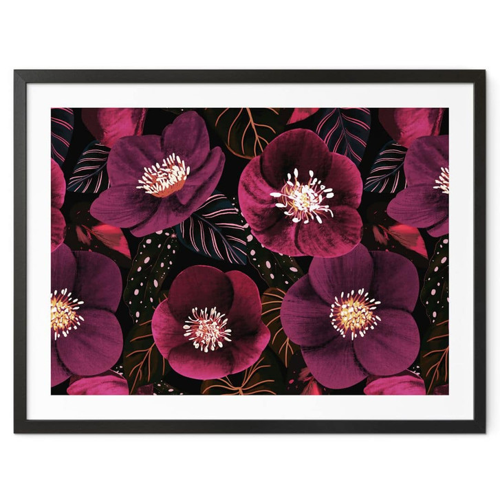 Poster Florale Blütenpracht in Purpurtönen - Anis Illustration - WA448043