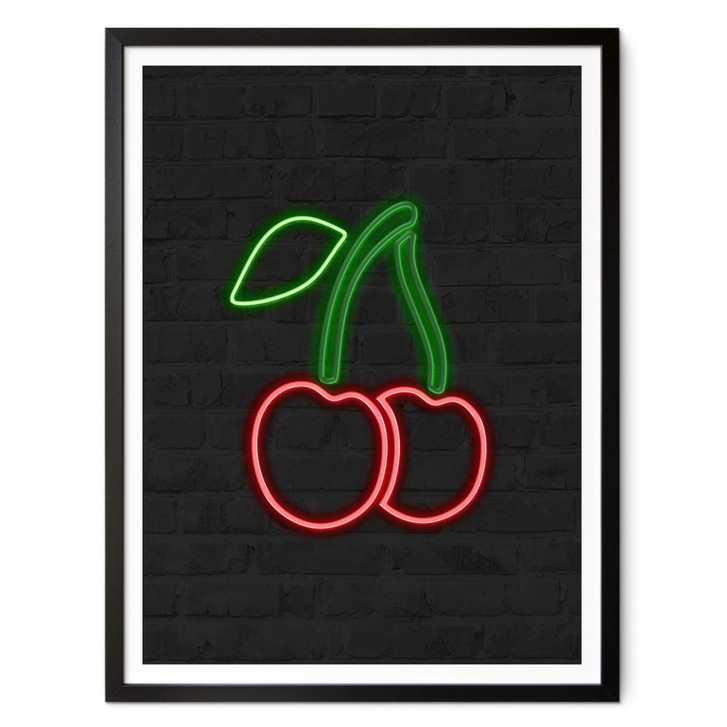 Poster Kirschen - Neonlicht - WA379717