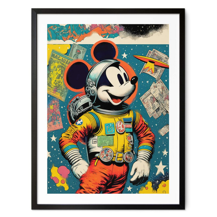 Poster Treechild - Mickey als Astronaut im Retro Stil - WA407586