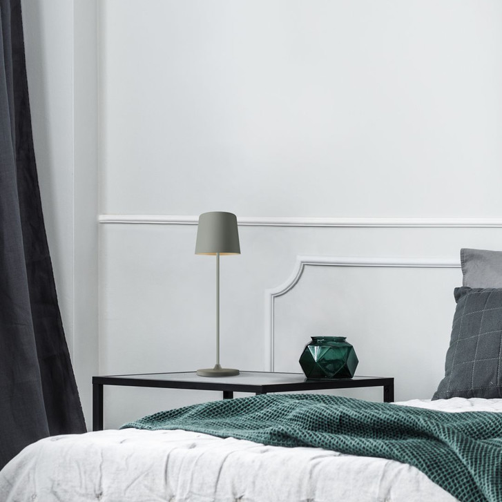 Tischleuchte Cosy, grau, 10 x 37 cm, Metall graue Tischleuchte Outdoor - WA439066