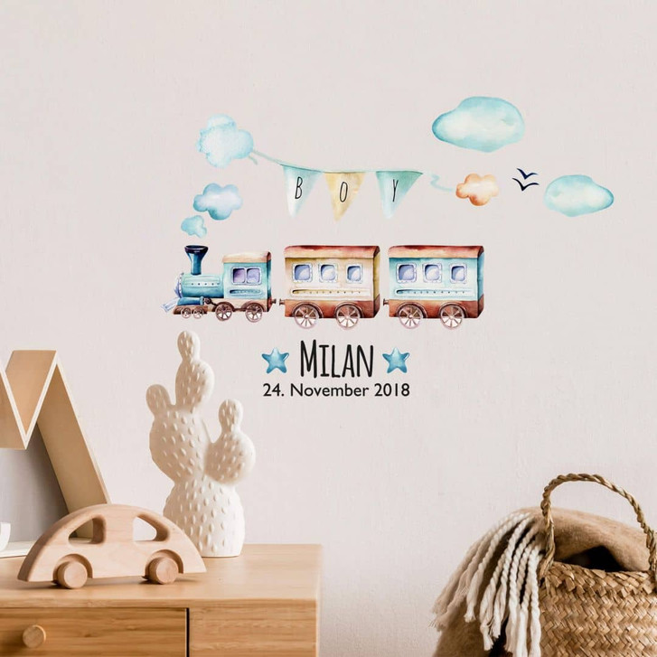 Wandtattoo Kvilis - Lokomotive & Name - WA250729