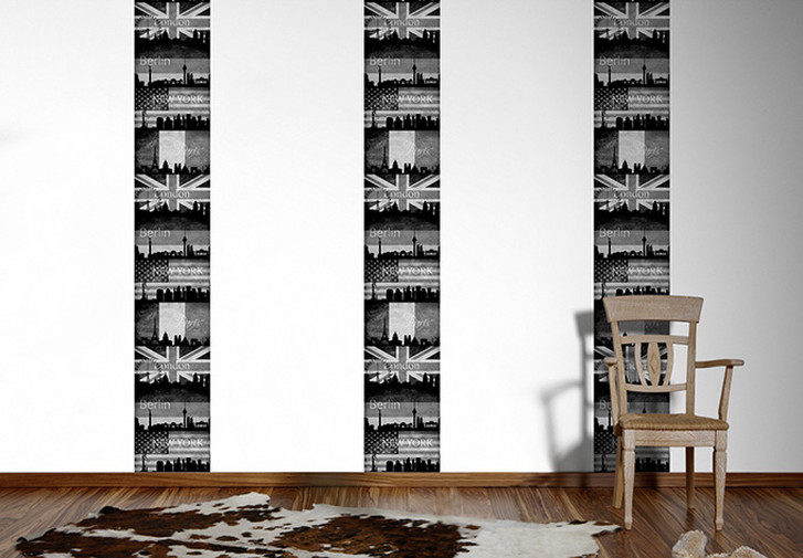 Livingwalls Wandtattoo pop.up Panel Paris Frankreich selbstklebend beige, grau, schwarz - WA115901