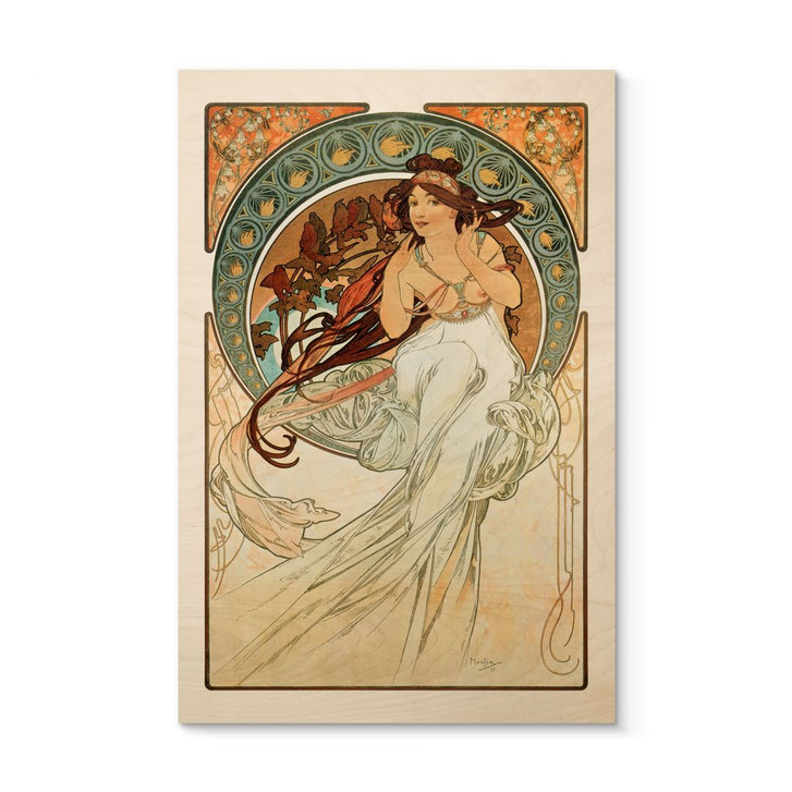 Holzbild Mucha - Vier Künste: Die Musik - WA495803