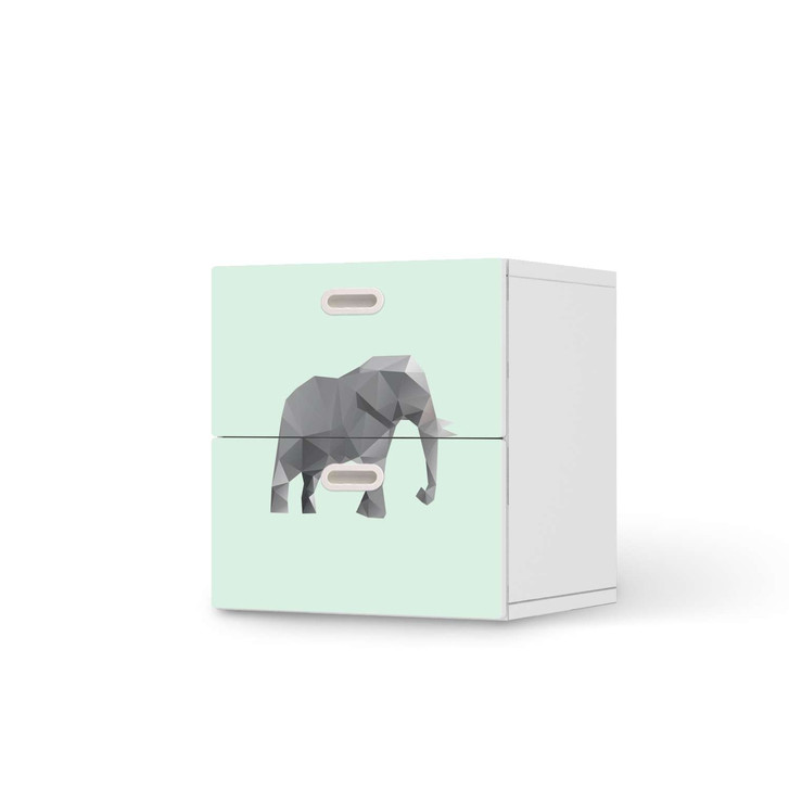 Klebefolie IKEA Stuva / Fritids Kommode - 2 Schubladen - Origami Elephant - CR110096