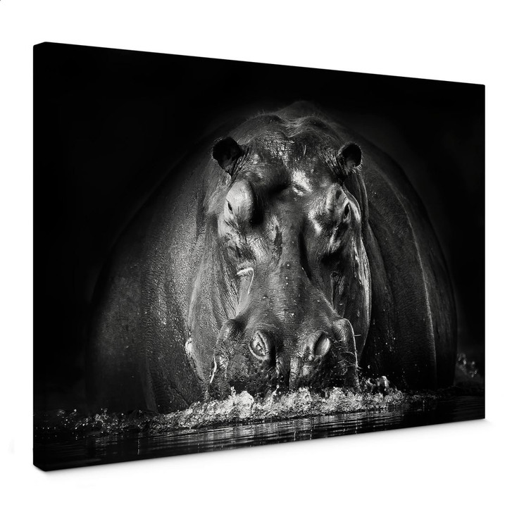 Leinwandbild Golob - Prustendes Nilpferd - WA363994